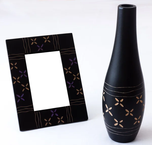 Set of vase and photo frame — Stock Photo, Image