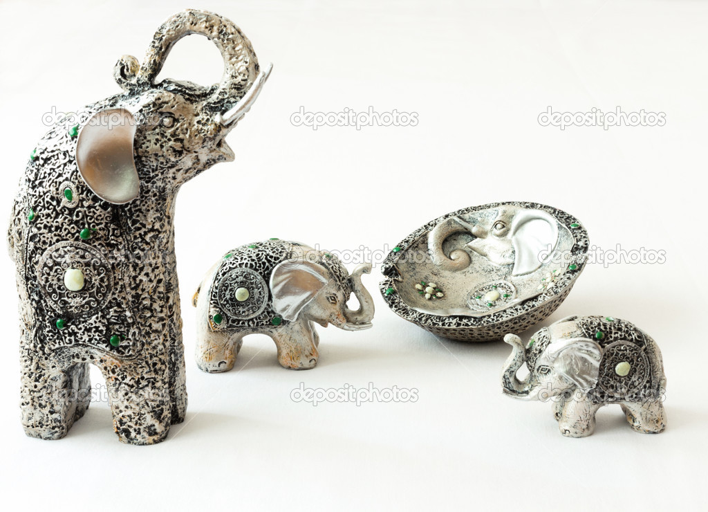 Silver elephant decorations