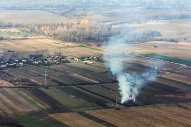 brandende vegetatie van boven gezien