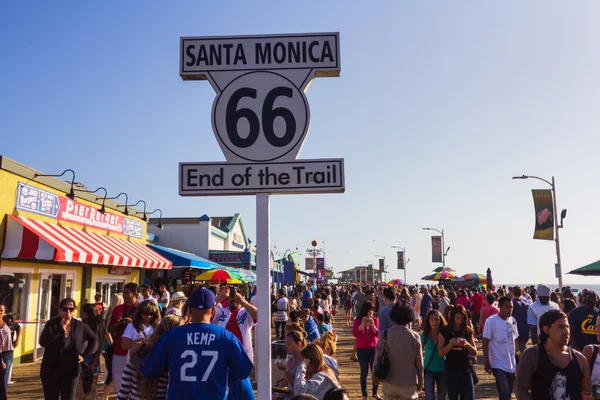 Santa monica konec slavné route 66 — Stock fotografie