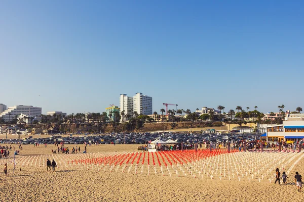 Denkmal am Strand von Santa Monica — Stockfoto