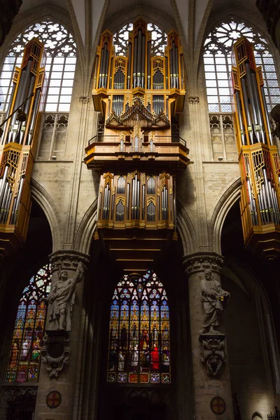 Склянка Орган Соборі Святого Михайла Святої Гудули Брюссель Бельгія — стокове фото