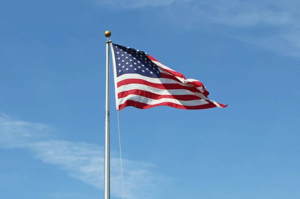 Bandera Americana Soplando Viento — Foto de Stock