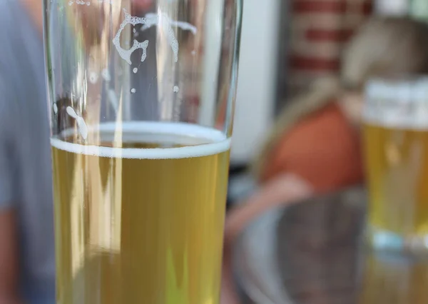 Primer Plano Cerveza Cerveza Vaso — Foto de Stock