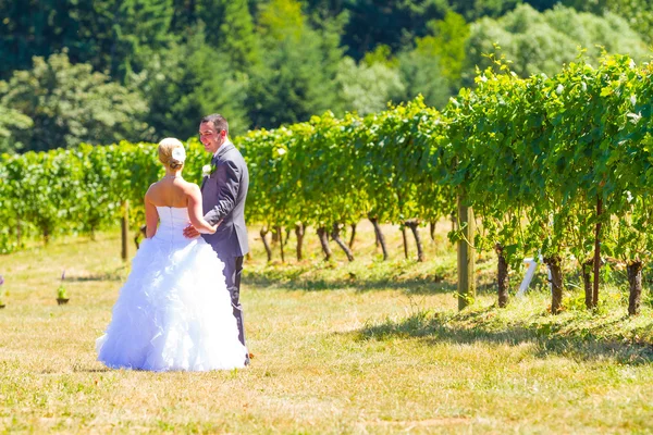 Sposa e sposo primo sguardo — Foto Stock