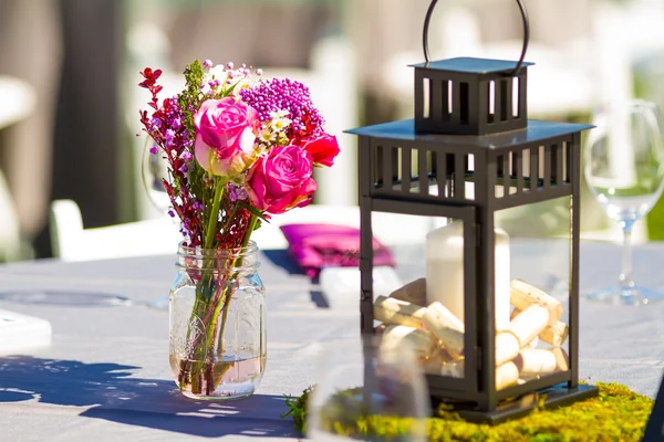 Szczegóły stołu weselnego — Zdjęcie stockowe