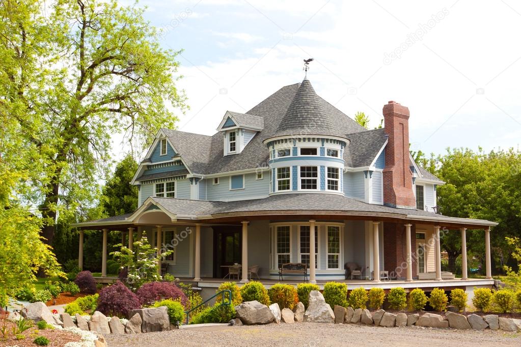 Mansion with Manicured Yard