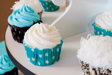 çikolata, vanilya ve carrotcake bir düğün, düğün cupcakes.