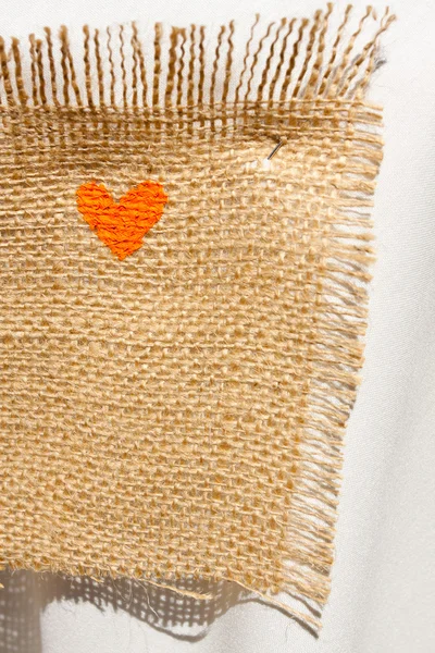 Coeur en toile de jute — Photo