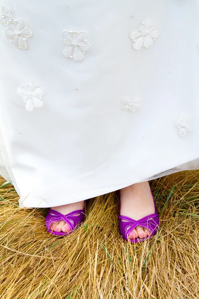 Scarpe da sposa viola — Foto Stock