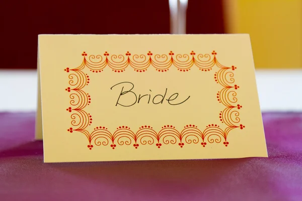 Etiqueta de nombre de novia — Foto de Stock