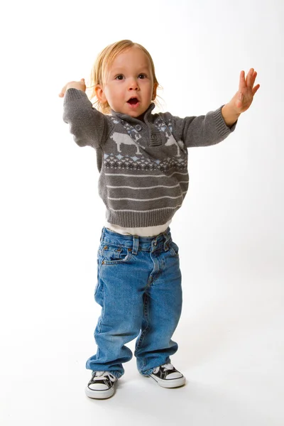 Jonge jongen studio portret — Stockfoto