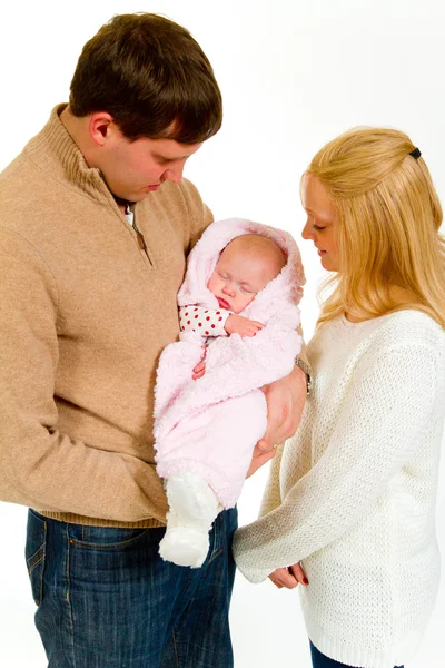 Bebé y familia recién nacidos — Foto de Stock