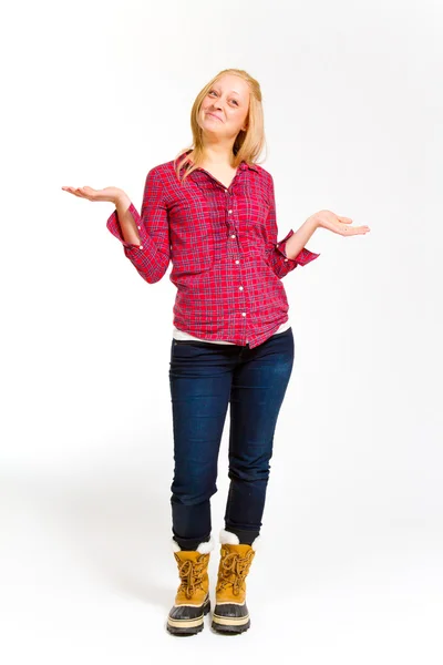 Vrouw studio portret — Stockfoto