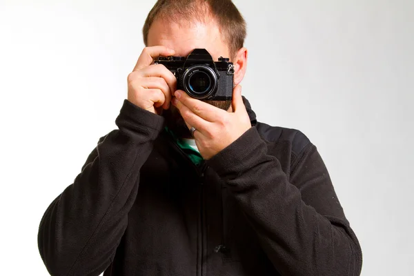 Fotograaf en de camera — Stockfoto