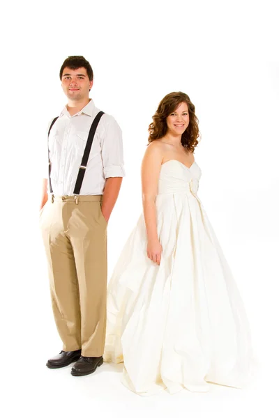 Bride and Groom in Studio — Stock Photo, Image