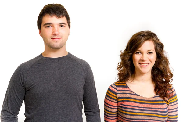 Attractive Couple Isolated in Studio — Stock Photo, Image