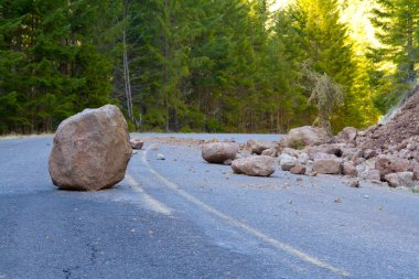 Landslide Blocked Road clipart