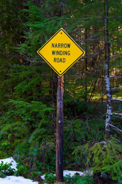 Narrow Winding Road Sign — Stock Photo, Image