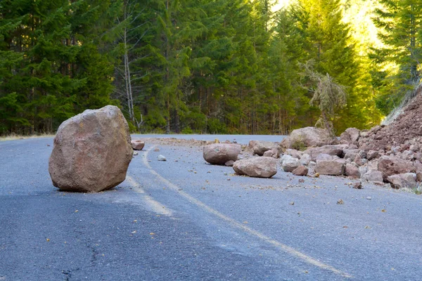 Közúti blokkolja földcsuszamlás — Stock Fotó