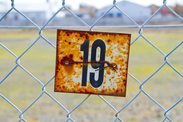 Number 19 Rusted Sign — Stock Photo, Image