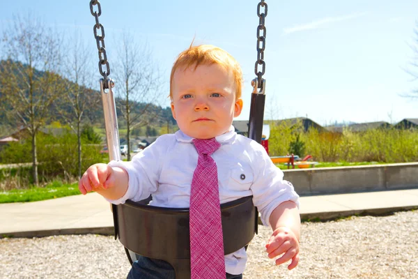 One Year Old Swinging — Stock Photo, Image
