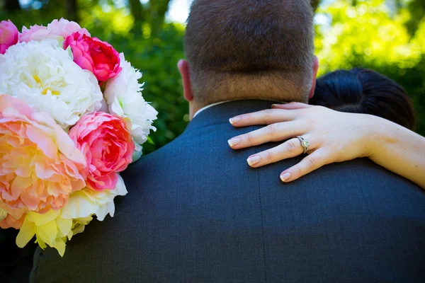 Couple nuptiale bague de mariage — Photo