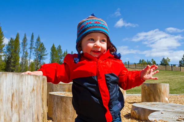 One Year Old Playing at Park — Stock Photo, Image