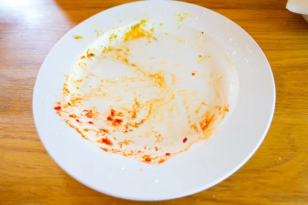 Пустая тарелка в ресторане — стоковое фото