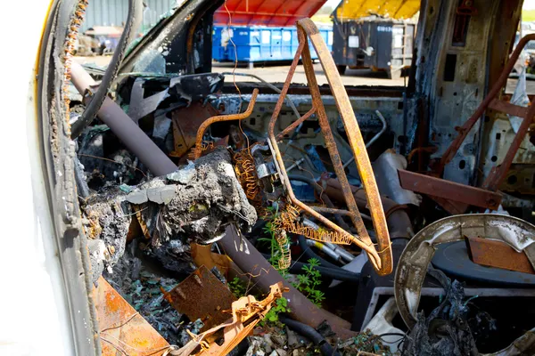 Auto kollidiert Schrottplatz Detail — Stockfoto