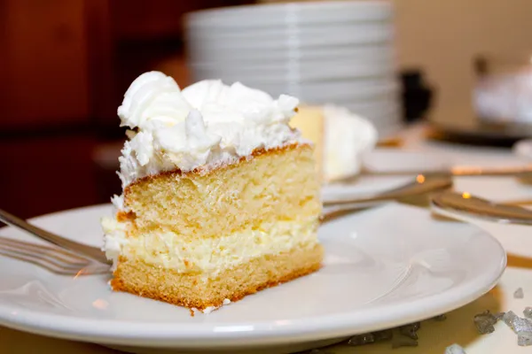 Cake Slice on Plate — Stock Photo, Image