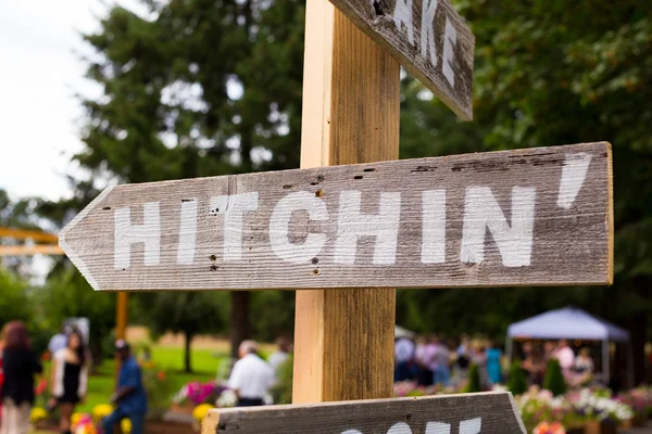 Hitchin Wedding Sign — Stock Photo, Image