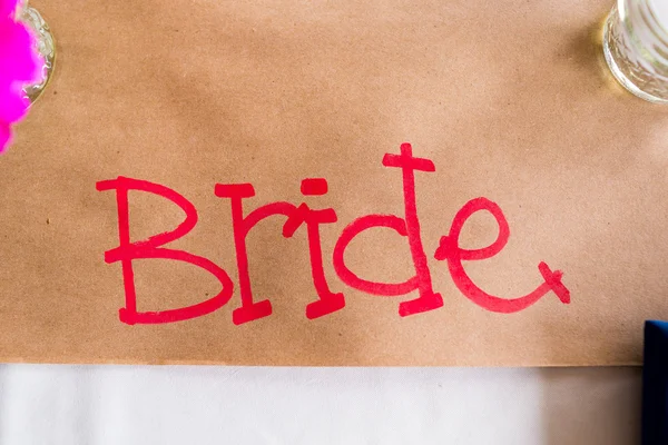 Segno di sposa scritto a mano — Foto Stock