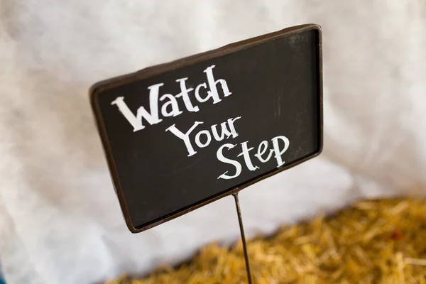 Oglądać twój krok wesele znak — Zdjęcie stockowe