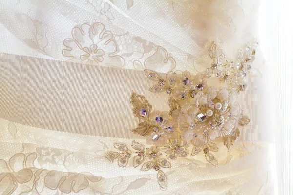 Vestido de novia detalle de primer plano —  Fotos de Stock