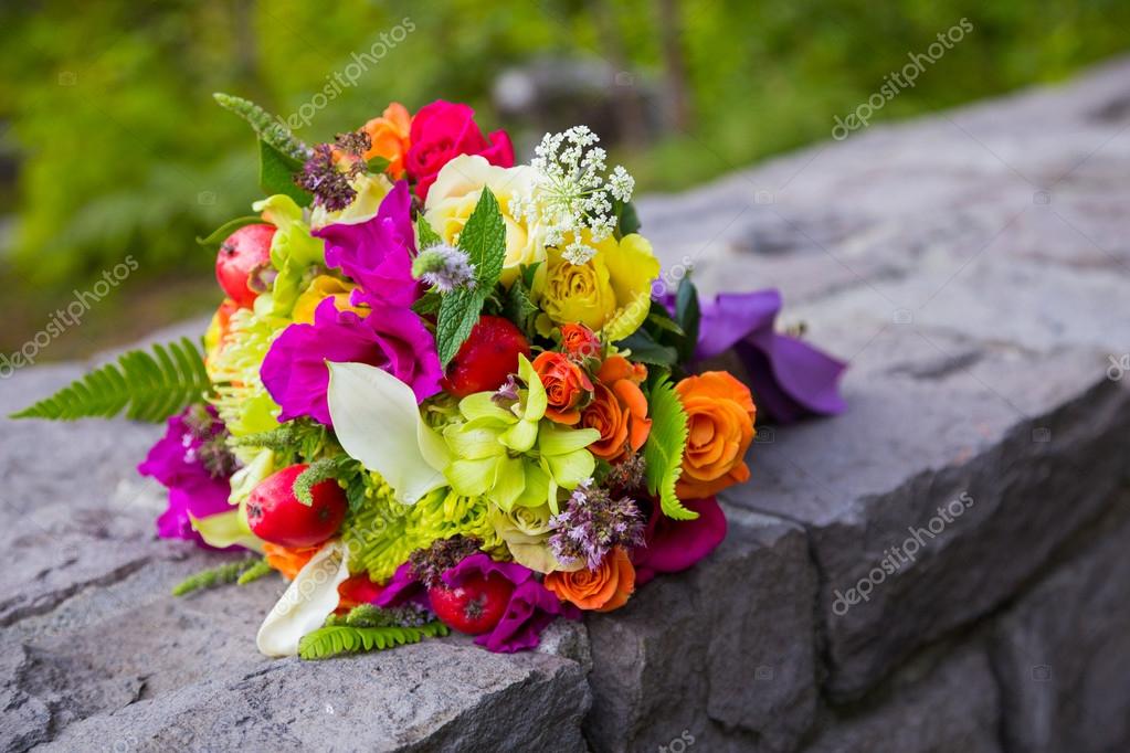 Bridal Bouquet Mixed Flowers — Stock Photo © joshuarainey 37144247