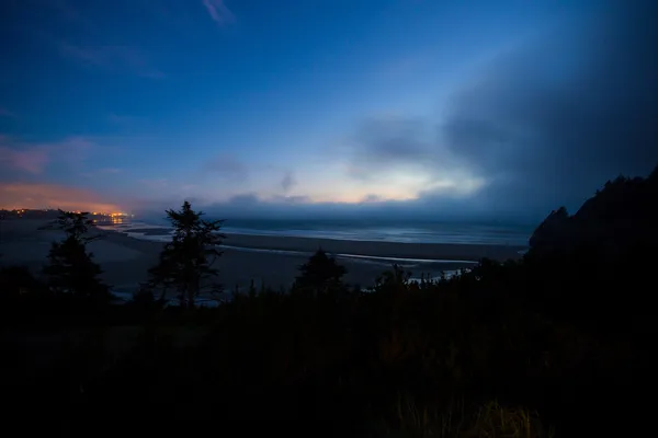 Côte de l'Oregon la nuit — Photo