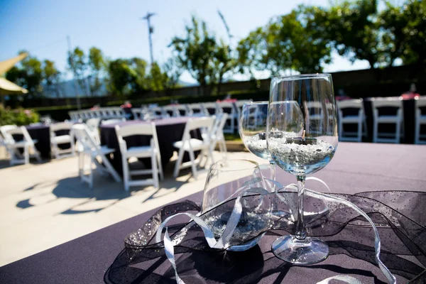 Recepção de casamento de vidro de vinho — Fotografia de Stock