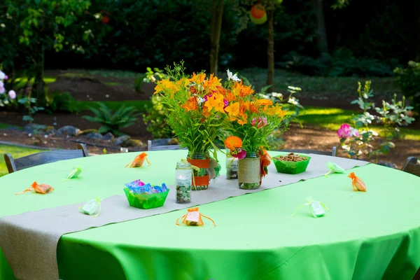 Svatební rautové stoly — Stock fotografie