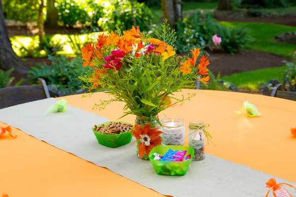Svatební rautové stoly — Stock fotografie