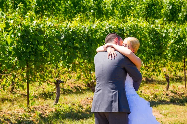 Novia y novio primera mirada — Foto de Stock