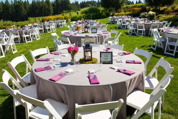 Detaily tabulky svatební recepce — Stock fotografie