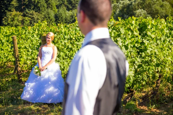 Seçici odak gelin ve damat — Stok fotoğraf