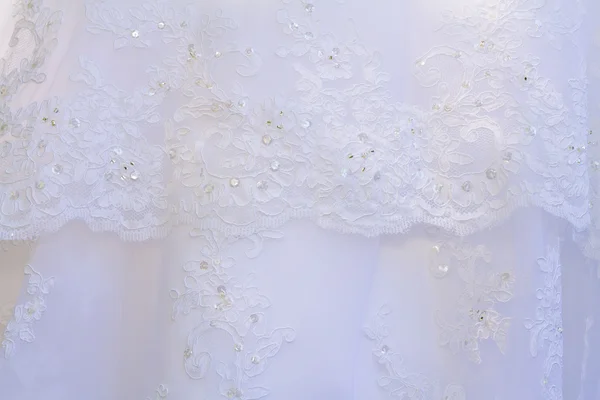 Détail robe de mariée blanche — Photo