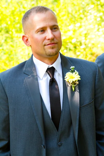 Handsome Groom Portrait on Wedding Day — Stock Photo, Image