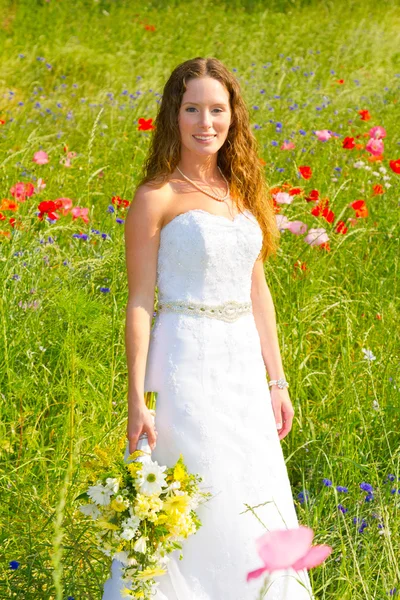 Vacker brud i brudklänning — Stockfoto