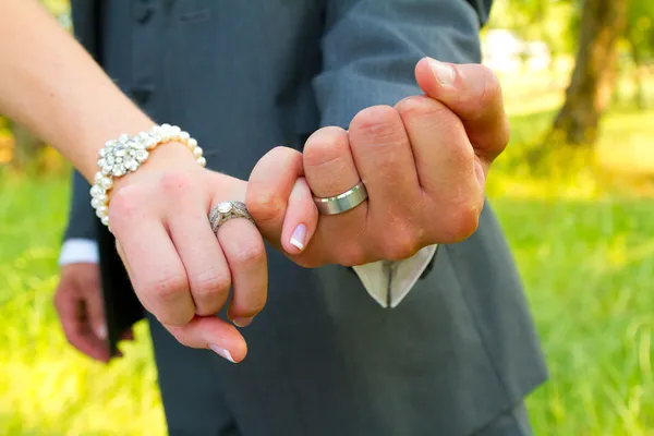 Pinky Swear Wedding Rings — Stock Photo, Image