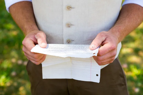 Sposo Voti di lettura per matrimonio — Foto Stock