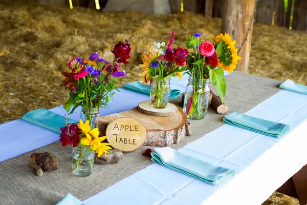 Tree Themed Wedding Reception Decor — Stock Photo, Image
