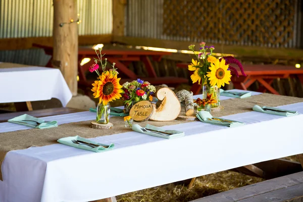 Barn Wedding Reception Detail — Stock Photo, Image